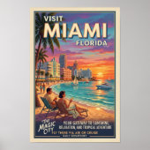 1960年代 マイアミ フロリダ州 旅行 ポスター (正面)