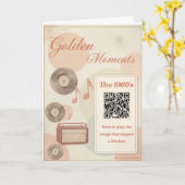 「1960年代 メモリーケア訪問カード ミュージックQRコード付き」 カード (黄色い花)