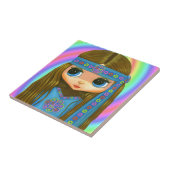 1960年代、1970年代ビッグ・アイ・ヒッピー・シック(青) タイル (側面)