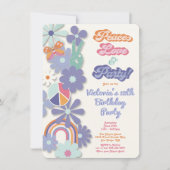 1960年代 1970年代 ヒッピー 平和 愛とパーティー 誕生日 招待状 (正面)