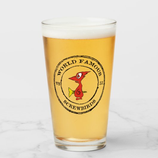 1960年以来の世界的に有名なスクリューバード タンブラーグラス (ドリンク正面)