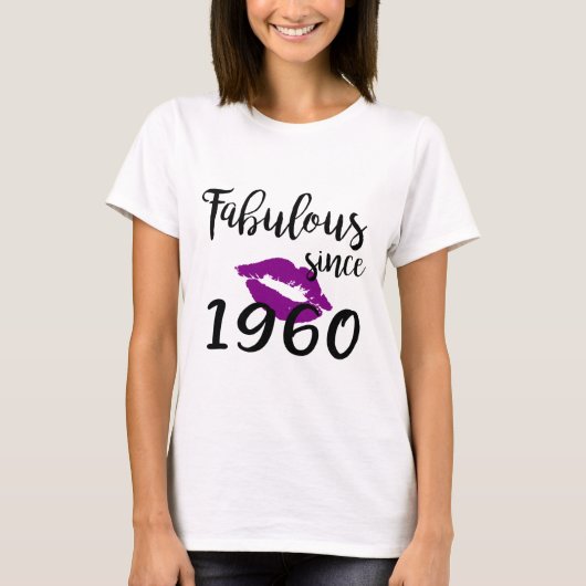 1960年以来の素晴らしいグラムキス誕生日女性唇 Tシャツ (正面)