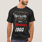 1960年素晴らし11月以来の誕生日の花&しかし Tシャツ (正面)