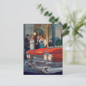 1960年頃の赤キャデラックグリル ポストカード (スタンド正面)