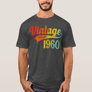 1960年1月誕生日ヴィンテージ1960年1月素晴らし Tシャツ