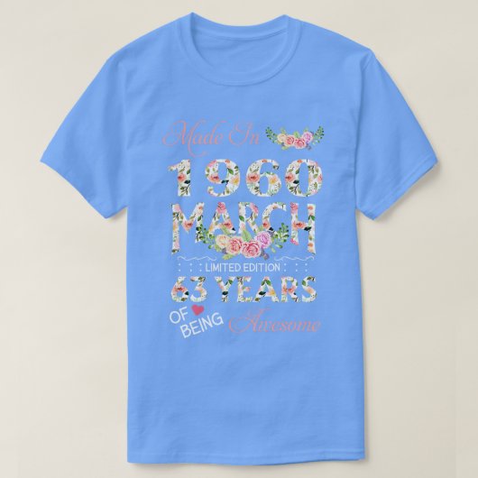 1960年3月に作られたフローラ63年素晴らし Tシャツ (デザイン正面)