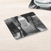 1960年:  シカゴの超高層ビルの空中写真 スクエアペーパーコースター (アングル)