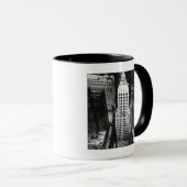 1960年: シカゴの超高層ビルの空中写真 マグカップ (正面右)
