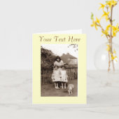 1960年、一卵性双生児かわいい猫の写真 カード (黄色い花)