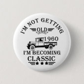 1960生まれ年のヴィンテージ生誕生月贈り物 缶バッジ (正面)