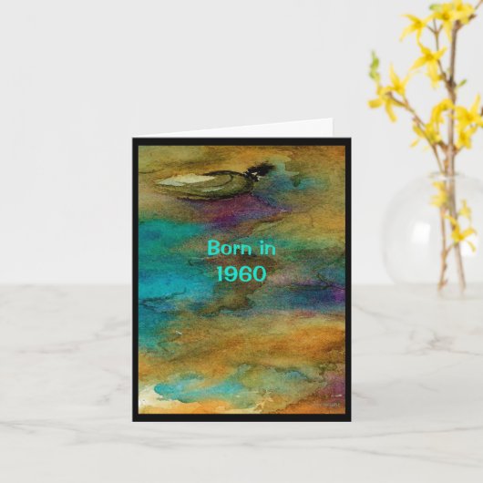 1960生まれ年の誕生日おもしろい事実 カード (黄色い花)