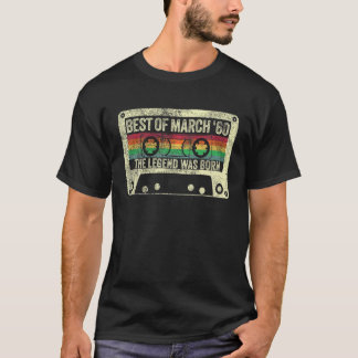 1960生まれ年3月60th誕生日ギフトヴィンテージメンズWom Tシャツ