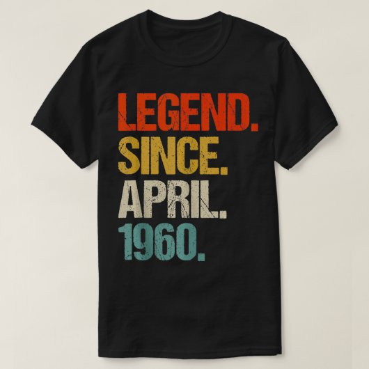 1960生まれ年64歳1960年64歳の誕生 Tシャツ (デザイン正面)