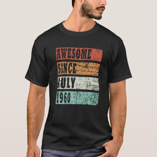 1960生まれ年7月レトロアイディア Tシャツ (正面)