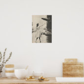 1960白黒ファッション写真 ポスター (キッチン)