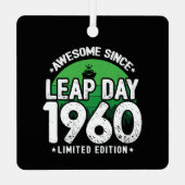 1960素晴らし年閏年日以後2月29誕生日 メタルオーナメント (裏面)