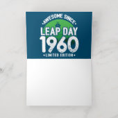 1960素晴らし年閏年日以後2月29誕生日 箔グリーティングカード (内側レイダウン)