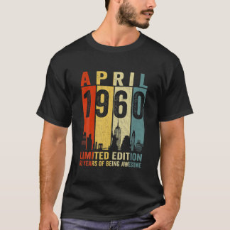 1960素晴らし年4月から第62回誕生日ヴィンテージRet Tシャツ