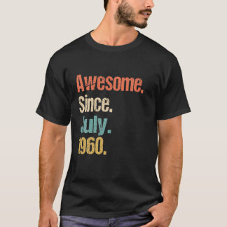 1960素晴らし年7月以来62番目の誕生日ヴィンテージ Tシャツ