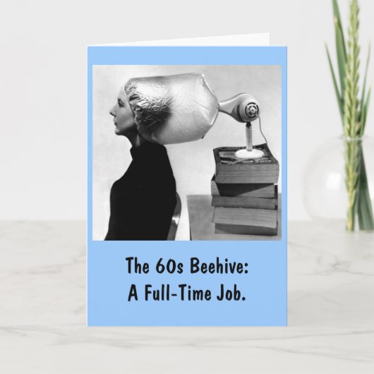 1960美しいショップ用グリーティングカード（青） カード (正面)