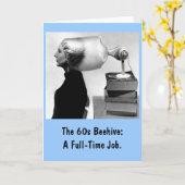 1960美しいショップ用グリーティングカード（青） カード (黄色い花)