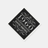 1960 パーソナライズされた 60番目の誕生日 スタンダードカクテルナプキン (角)