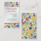 1960-xスタイルの多彩なフラワーパワーパターン 名刺 (正面/裏面)