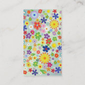 1960-xスタイルの多彩なフラワーパワーパターン 名刺 (裏面)