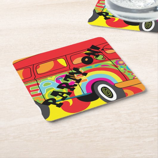 1960'sスタイルスクエア紙コースター スクエアペーパーコースター (アングル)