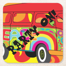 1960'sスタイルスクエア紙コースター スクエアペーパーコースター