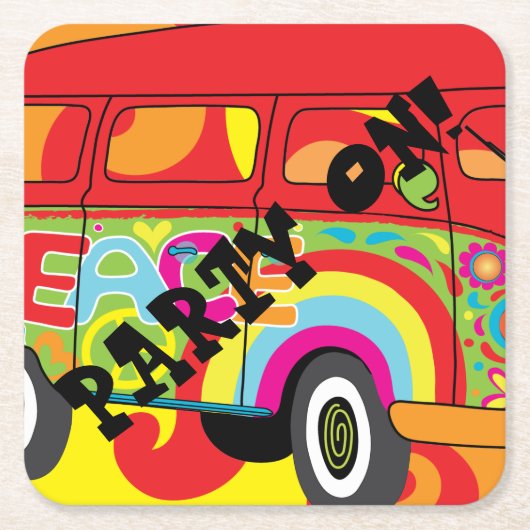 1960'sスタイルスクエア紙コースター スクエアペーパーコースター (正面)