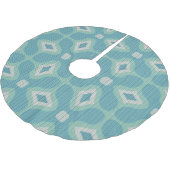 1960sセータモダンーパターン – ミュートされたアクアと緑 フリース ツリースカート (アングル)