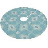 1960sセータモダンーパターン – ミュートされたアクアと緑 フリース ツリースカート (アングル)