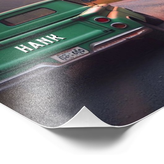 1960sトラック未舗装の道路の名前をカスタムする フォトプリント            (角)