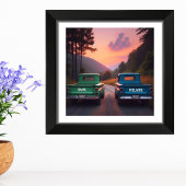 1960sトラック未舗装の道路の名前をカスタムする フォトプリント           