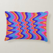 1960sヒッピートリップ（幻覚体験）のようなレトロ壁紙 アクセントクッション (裏面)