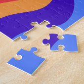 1960sヒッピートリップ（幻覚体験）のようなレトロ壁紙 ジグソーパズル (側面)