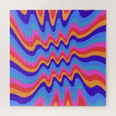 1960sヒッピートリップ（幻覚体験）のようなレトロ壁紙 ジグソーパズル (横)