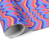 1960sヒッピートリップ（幻覚体験）のようなレトロ壁紙 ラッピングペーパー (ロールコーナー)