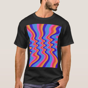 1960sヒッピートリップ(幻覚体験)のようなレトロ壁紙 tシャツ