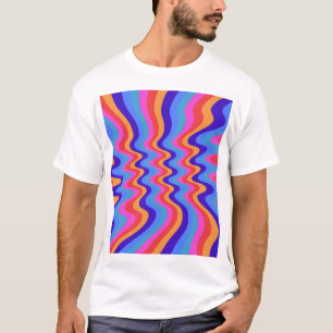 1960sヒッピートリップ(幻覚体験)のようなレトロ壁紙 tシャツ
