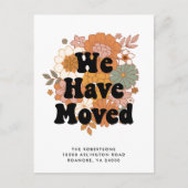 1960sヒッピー花パワーレトロ新しいアドレス 案内ポストカード (正面)