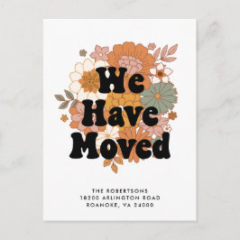 1960sヒッピー花パワーレトロ新しいアドレス 案内ポストカード