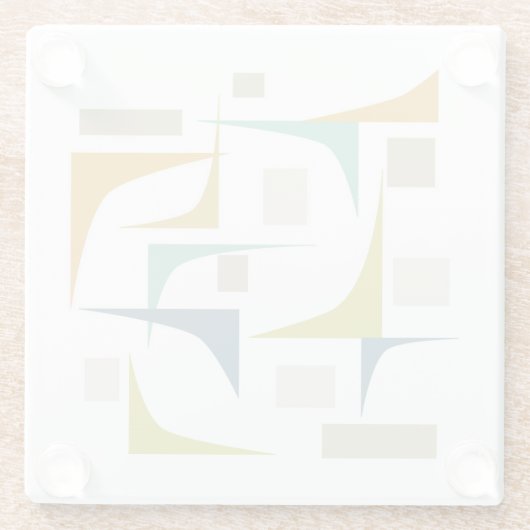 1960sファンキーコーナーズミッドセンチュリーモダンスタイル ガラスコースター (裏面)