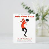 1960sモダンダンスパーティーヴィンテージ招待状はがき インビテーションポストカード (スタンド正面)