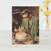 1960sヴィンテージオス誕生日カード カード (黄色い花)