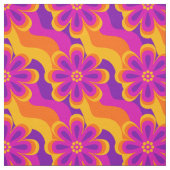 1960s 1970sスタイルの花と波の模様の織物 ファブリック (見本)