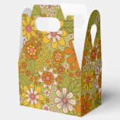 1960s、1970s緑およびオレンジ色のレトロフローラ フェイバーボックス (オープン)