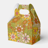 1960s、1970s緑およびオレンジ色のレトロフローラ フェイバーボックス (正面サイド)