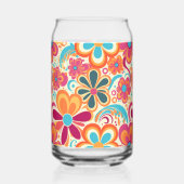 1960s 1970s Groovy Colorful Flower Power  ガラス缶 (正面)